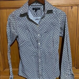 Banana Republic Black and White Button Down Shirt